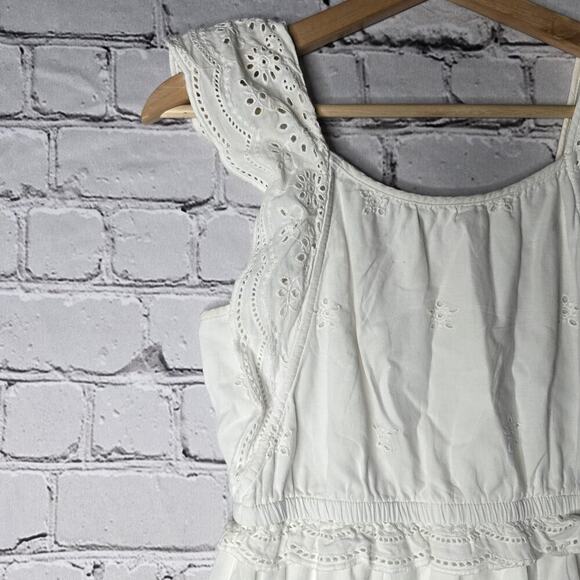 Justice 100% Cotton Eyelet Ruffle Accent Maxi Dress Size 14 - Picture 5 of 12